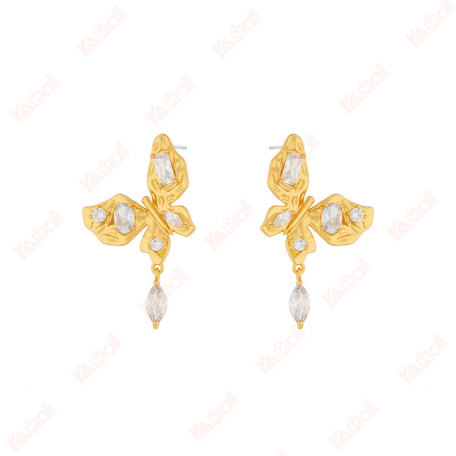 exquisite fashion gold butterfly earrings